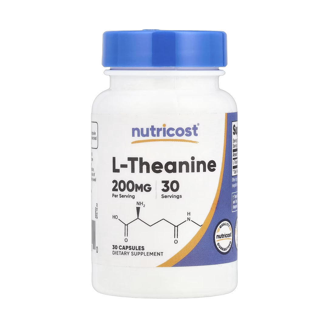 Nutricost, L-Theanine, 200 mg, 30 Capsules front packaging view