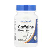 Nutricost, Caffeine, 200 mg , 30 Capsules front packaging view