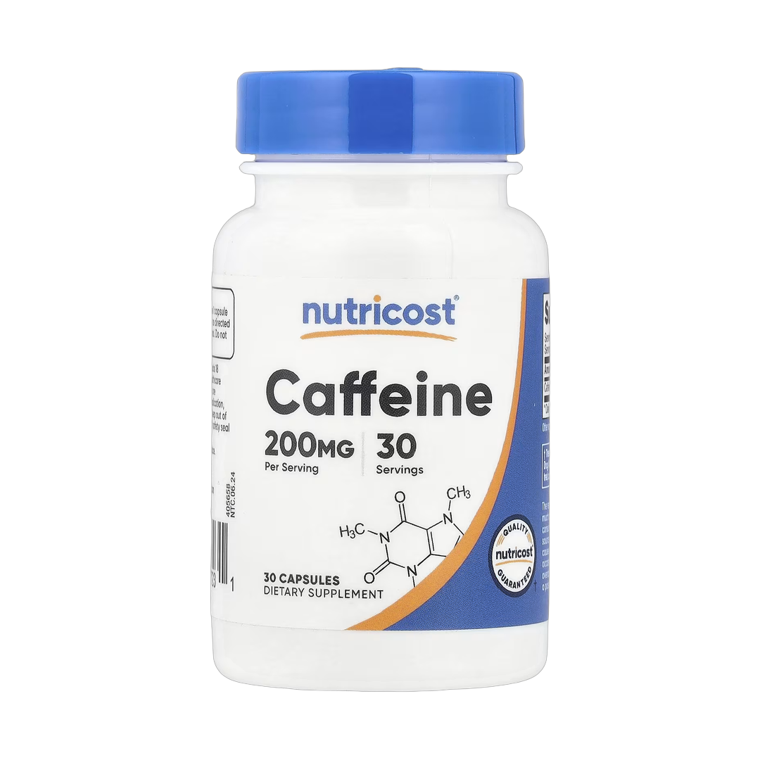 Nutricost, Caffeine, 200 mg , 30 Capsules front packaging view