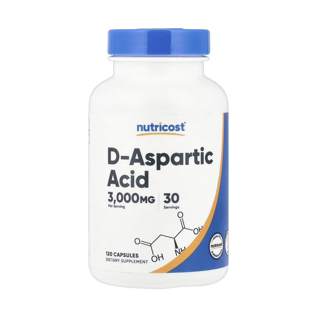 Nutricost, D-Aspartic Acid, 120 Capsules front packaging view