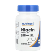 Nutricost, Niacin, 500 mg, 30 Capsules front packaging view