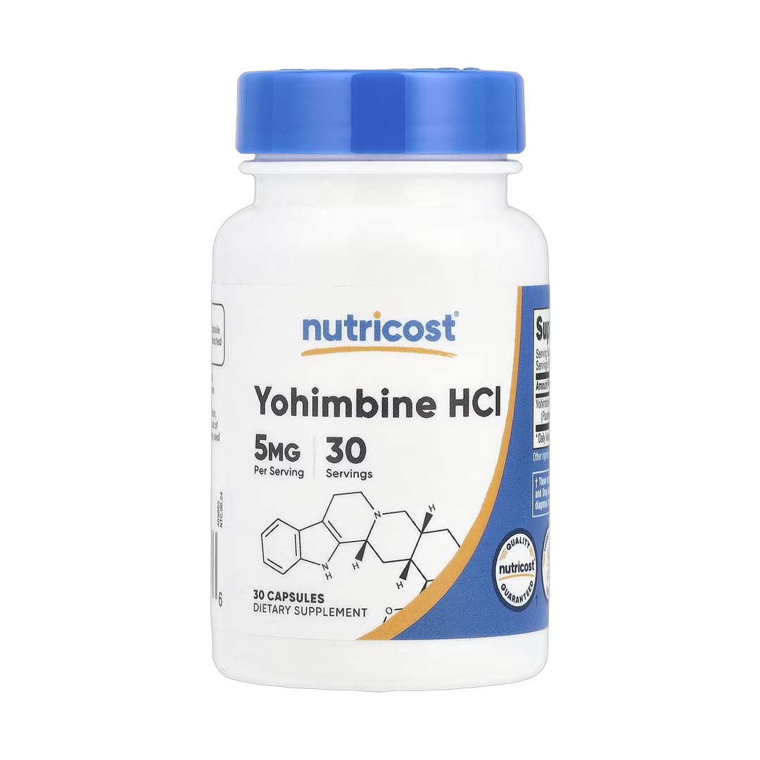 Nutricost, Yohimbine HCI, 5 mg, 30 Capsules front packaging view