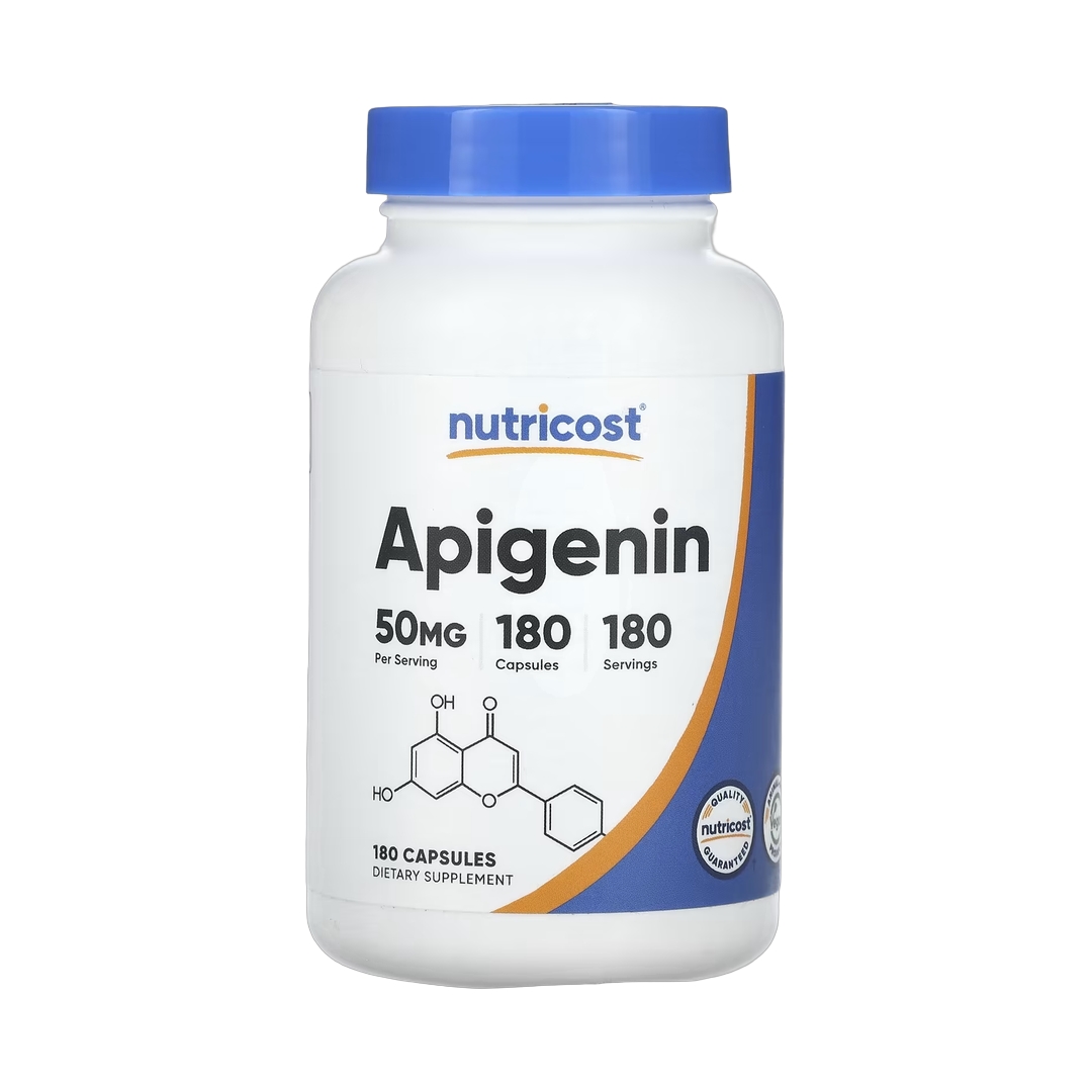 Nutricost, Apigenin, 50 mg, 180 Capsules front packaging view