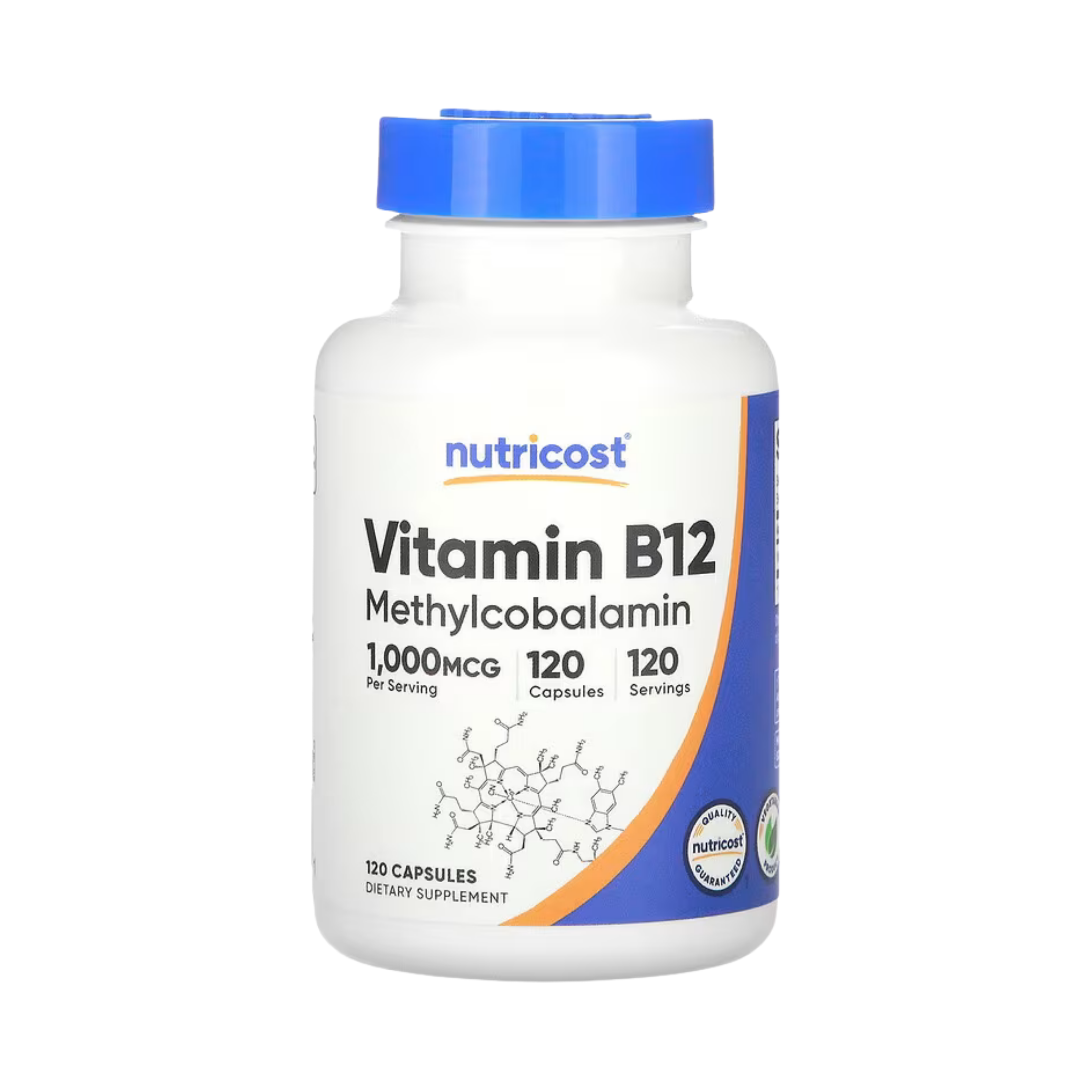 Nutricost, Vitamin B12, 1,000 mcg, 120 Capsules front packaging view
