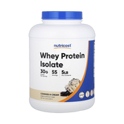 Nutricost, Whey Protein Isolate, Cookies N Cream, 5 lb, 2,268 g front packaging view