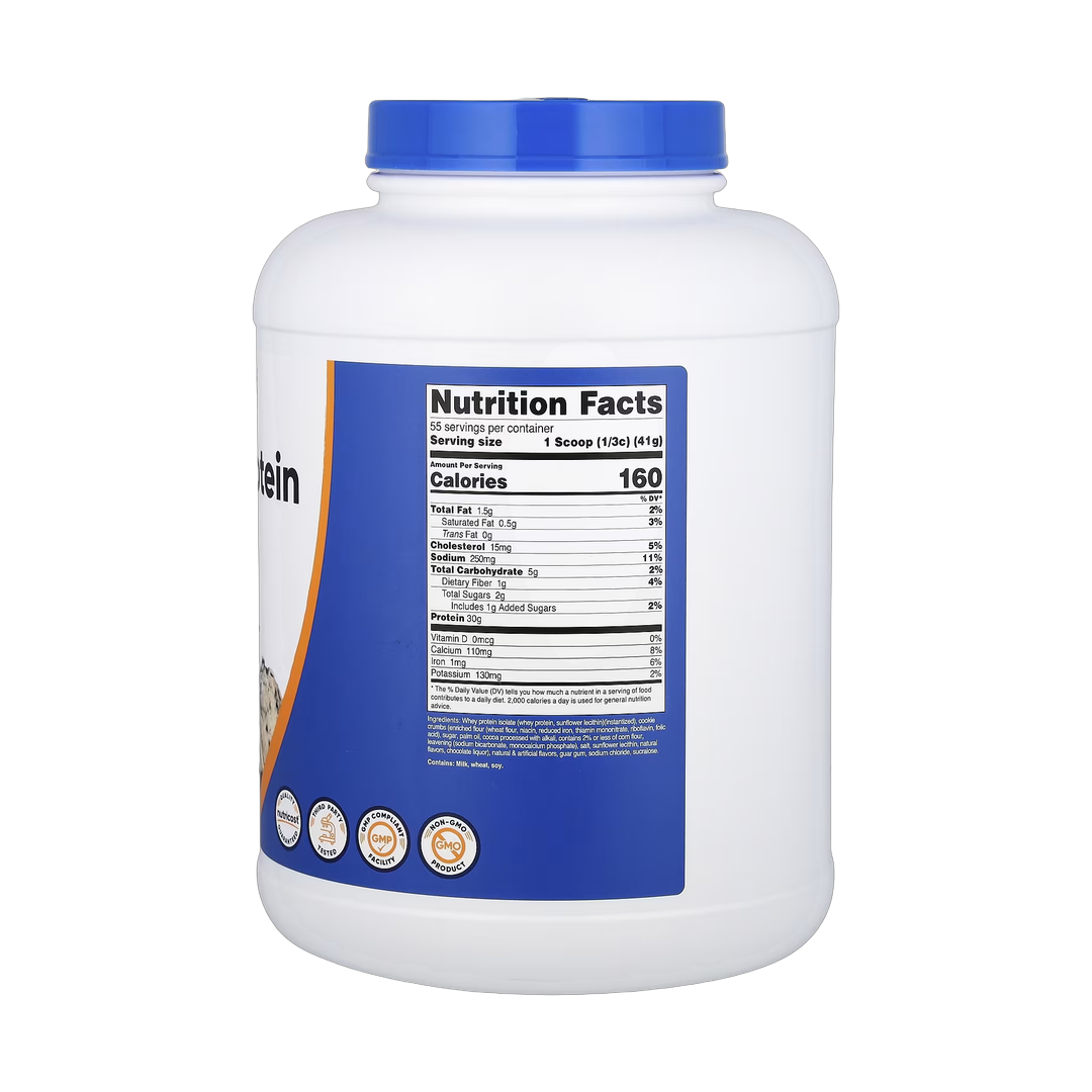 Nutricost, Whey Protein Isolate, Cookies N Cream, 5 lb, 2,268 g back packaging view