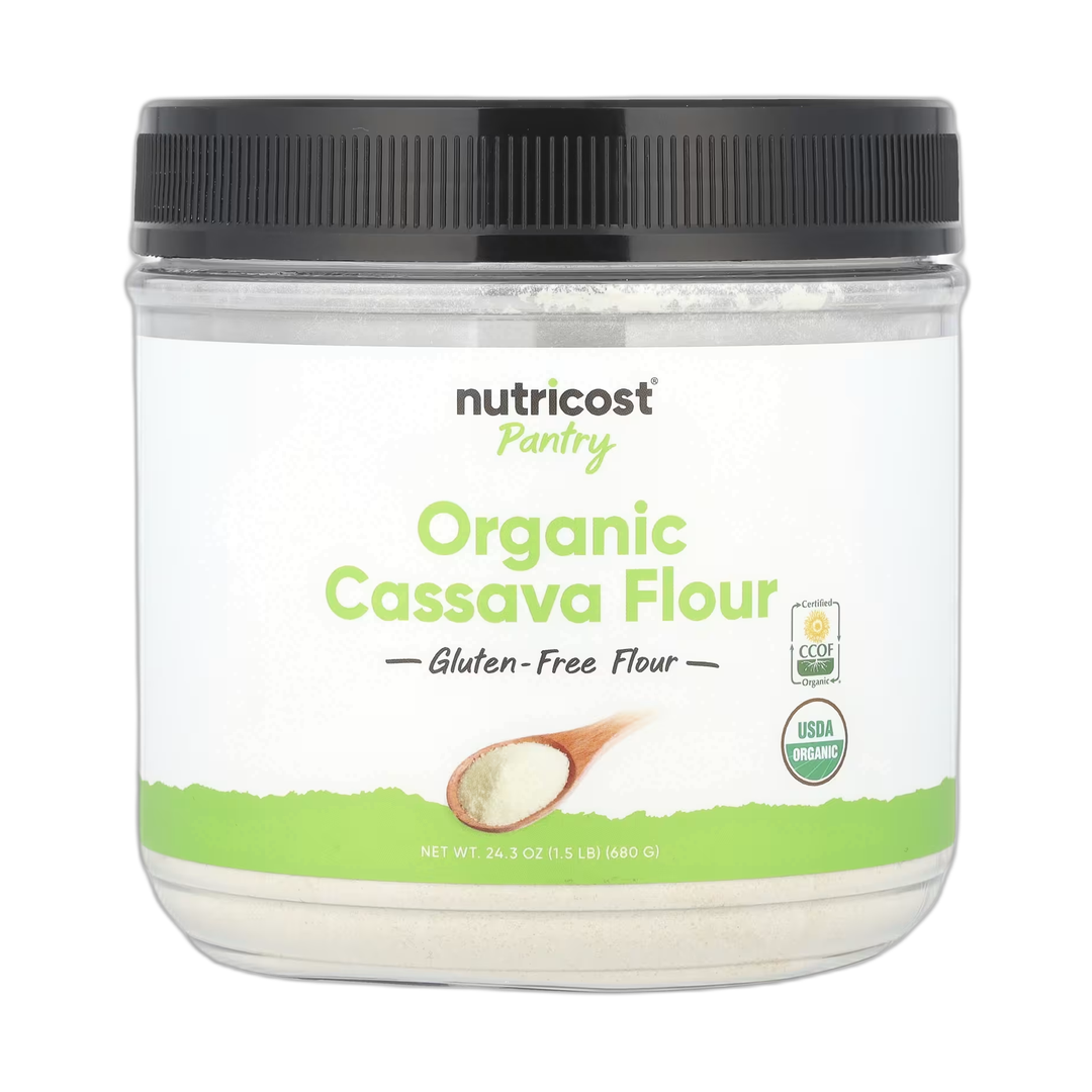 Nutricost, Pantry, Organic Cassava Flour, 24.3 oz, 680 g front packaging view