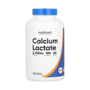 Nutricost, Calcium Lactate, 180 Capsules front packaging view