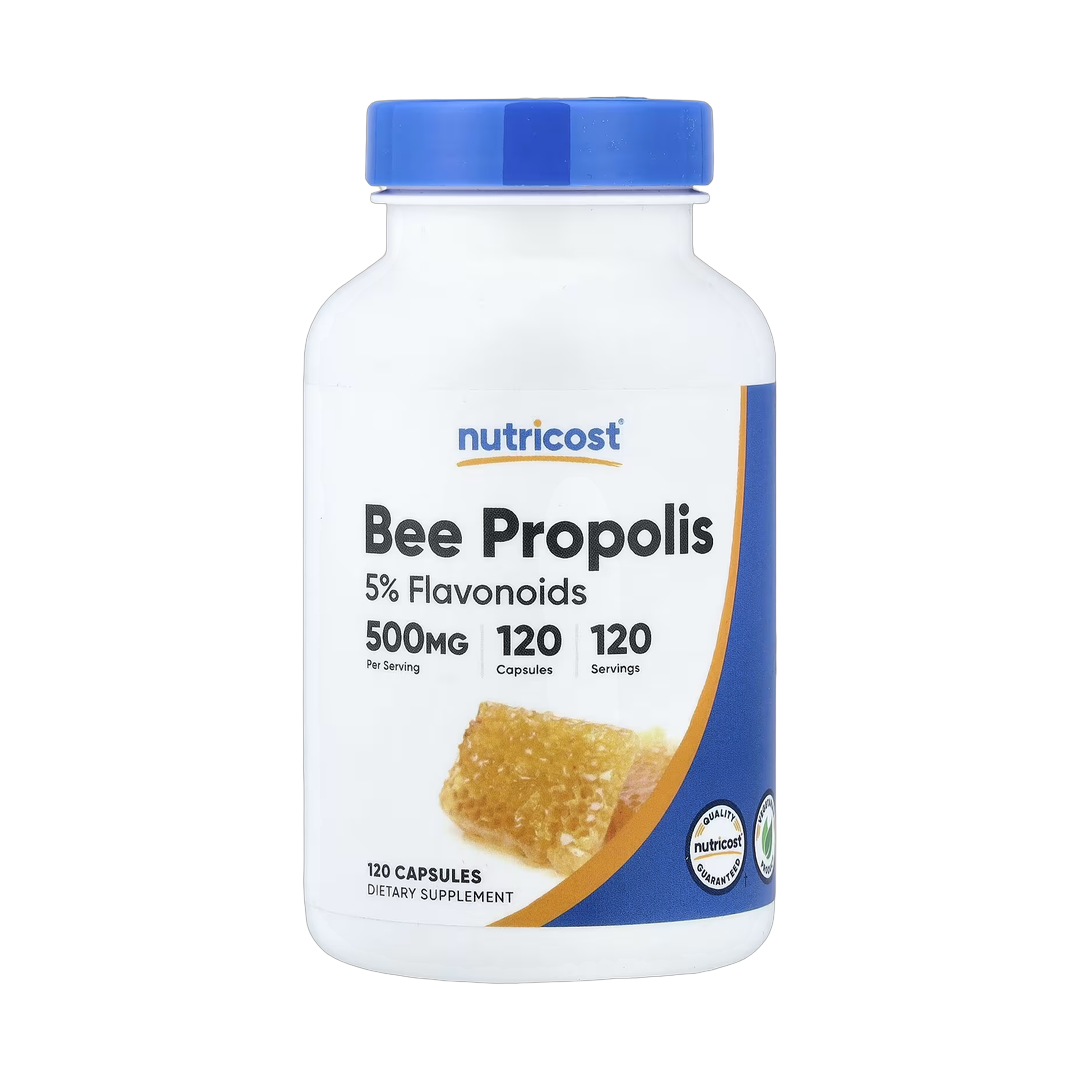 Nutricost, Bee Propolis, 500 mg, 120 Capsules front packaging view