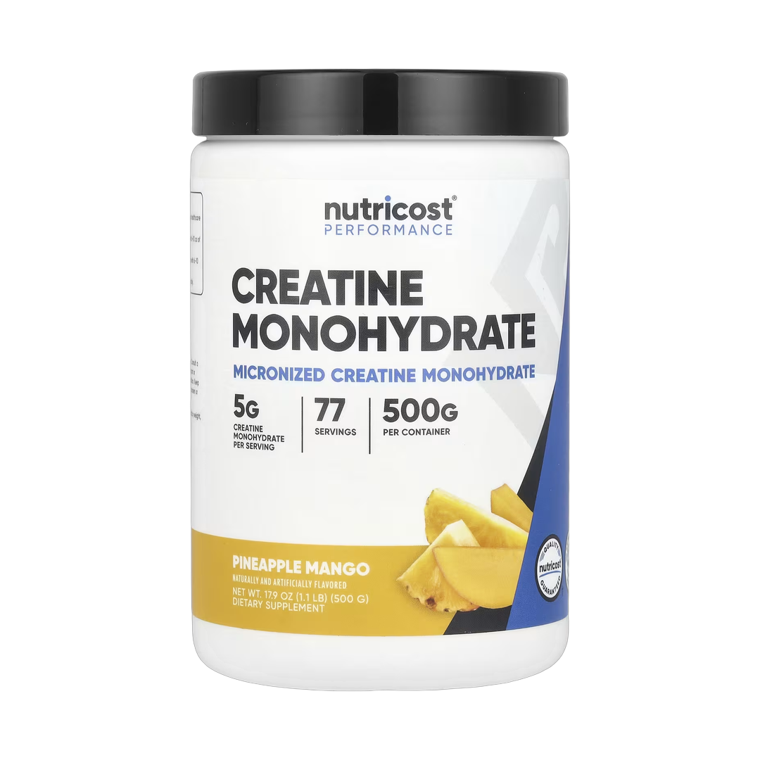 Nutricost, Performance, Creatine Monohydrate, Pineapple Mango, 1.1 lb, 500 g front packaging view