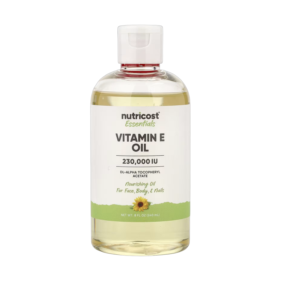 Nutricost, Essentials, Vitamin E Oil, 8 fl oz, 240 ml front packaging view