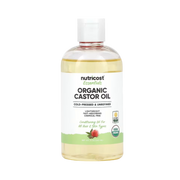 Nutricost, Essentials, Organic Castor Oil, 8 oz, 240 ml front packaging view