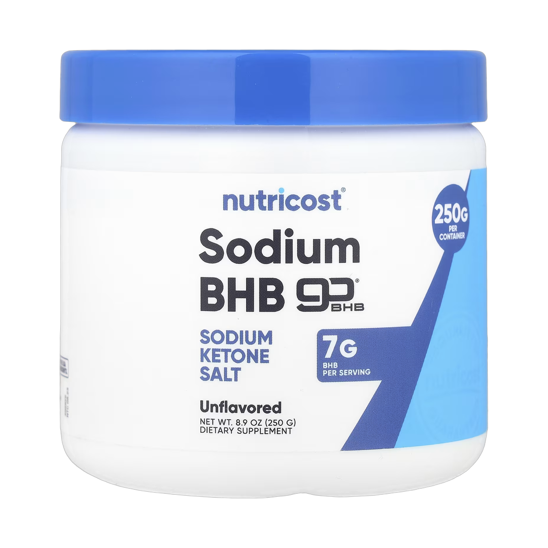 Nutricost, Sodium BHB, goBHB, Unflavored, 8.9 oz, 250 g front packaging view