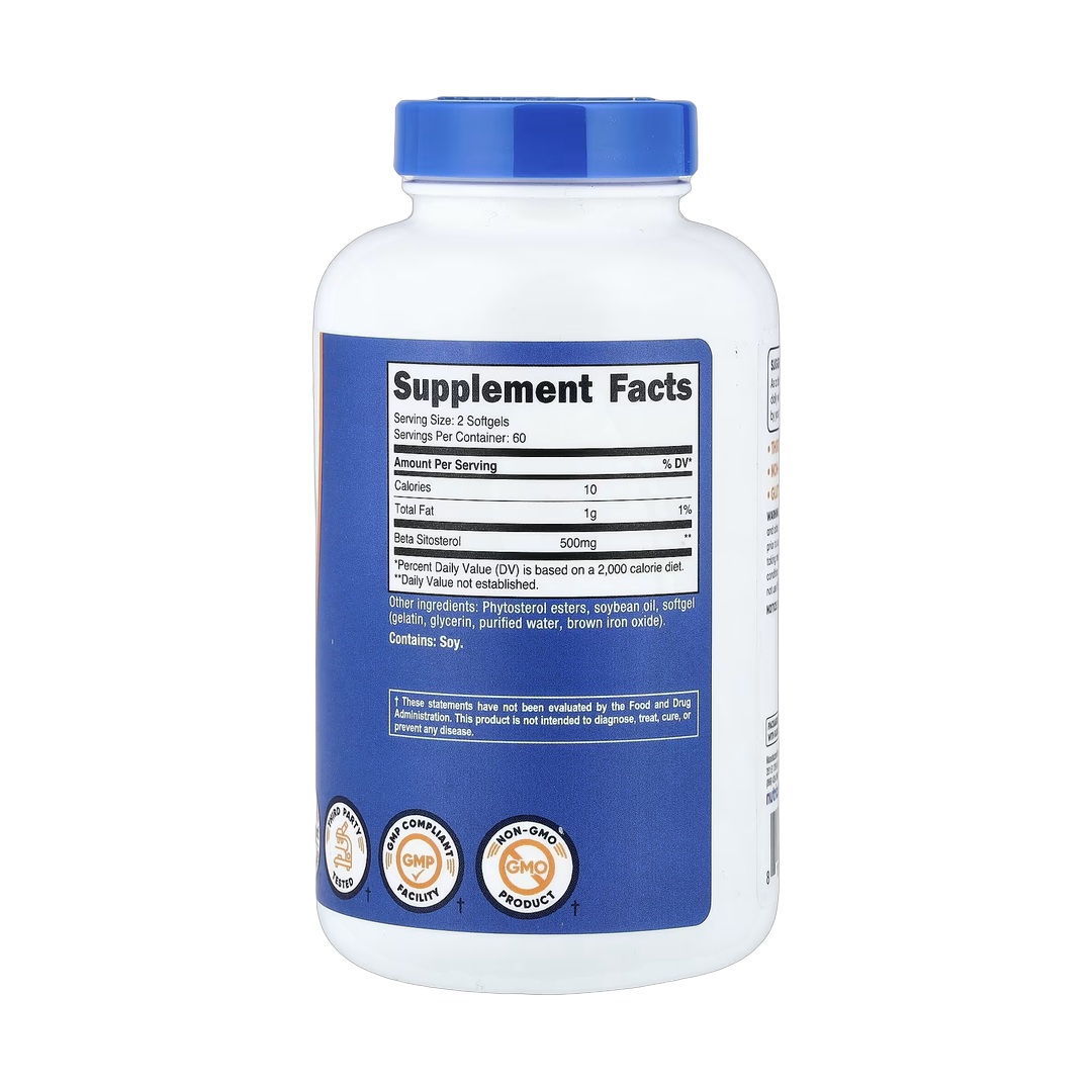 Nutricost, Beta Sitosterol, 120 Softgels back packaging view