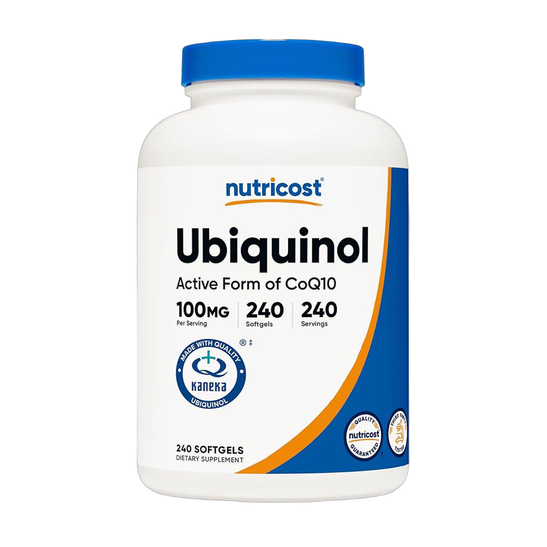 Nutricost, Ubiquinol, 100 mg, 240 Softgels front packaging view