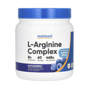 Nutricost, L-Arginine Complex, Blue Raspberry, 16.7 oz, 468 g front packaging view