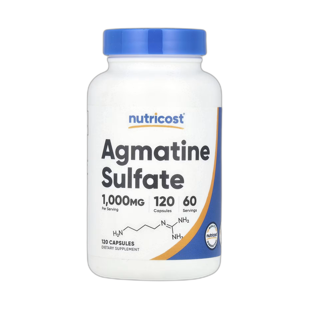 Nutricost, Agmatine Sulfate, 120 Capsules front packaging view