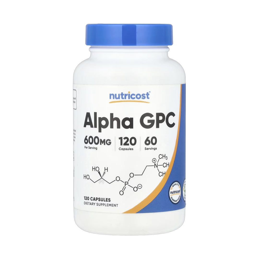 Nutricost, Alpha GPC, 120 Capsules front packaging view