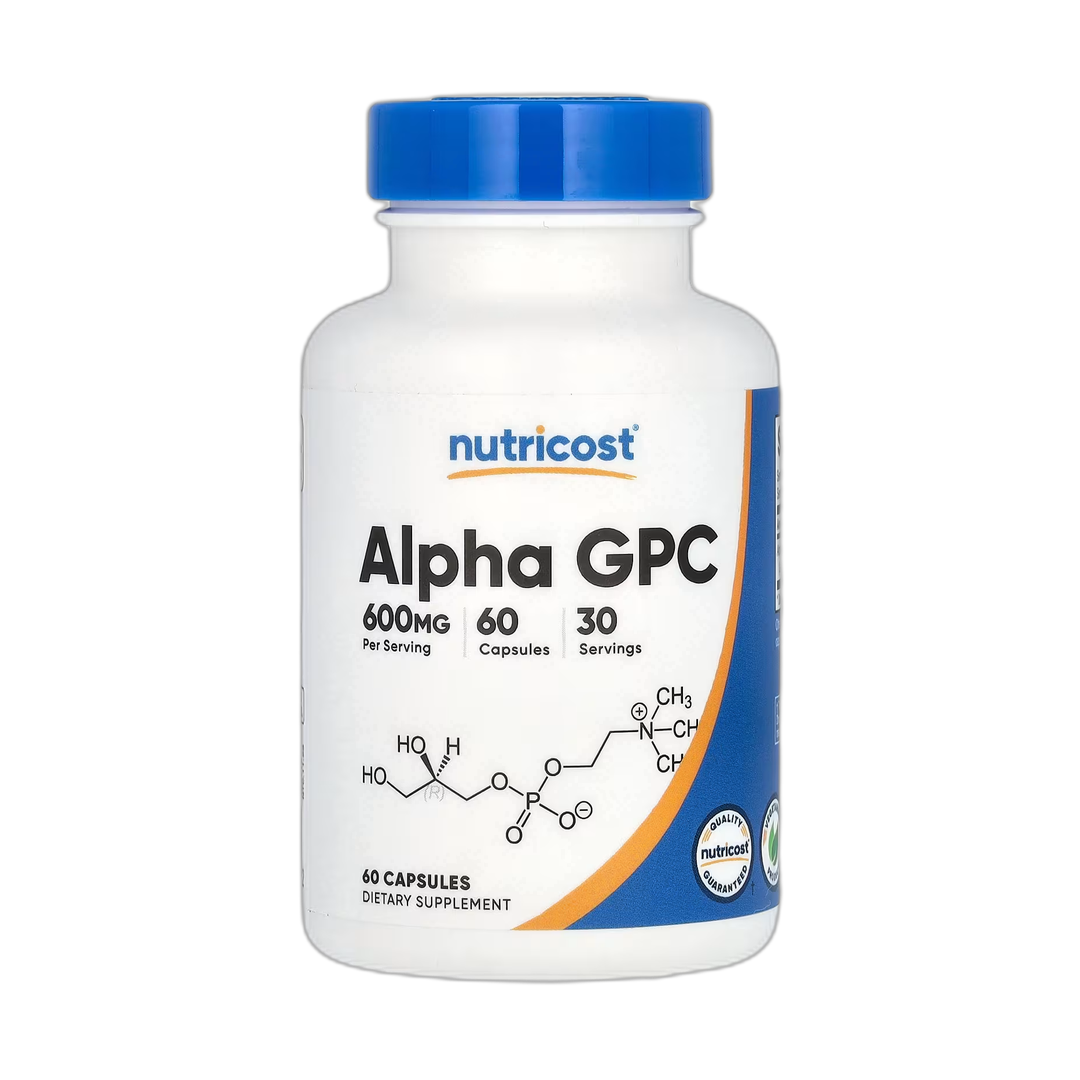 Nutricost, Alpha GPC, 60 Capsules front packaging view