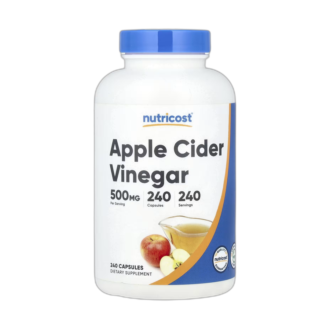 Nutricost, Apple Cider Vinegar, 500 mg, 240 Capsules front packaging view
