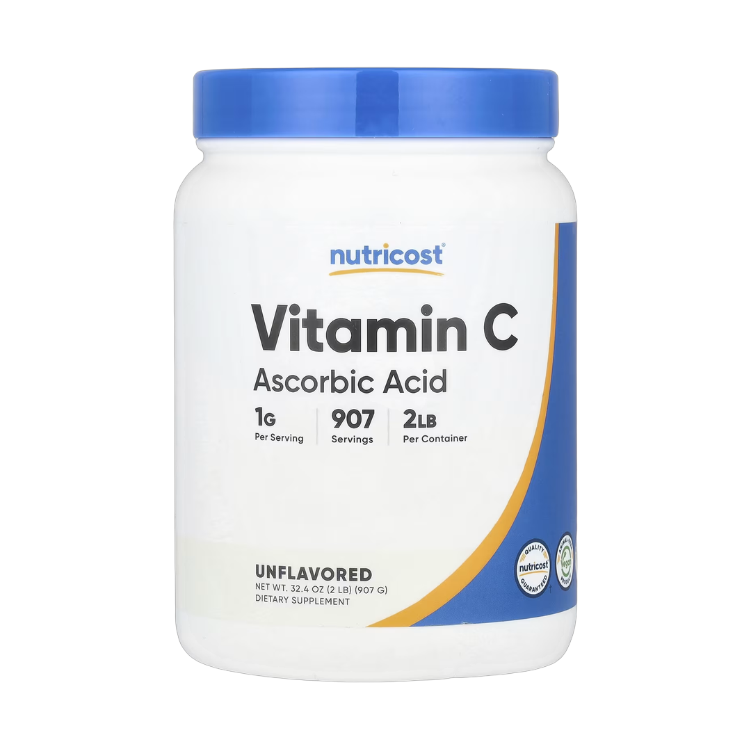 Nutricost, Vitamin C, Unflavored, 32.4 oz, 907 g front packaging view