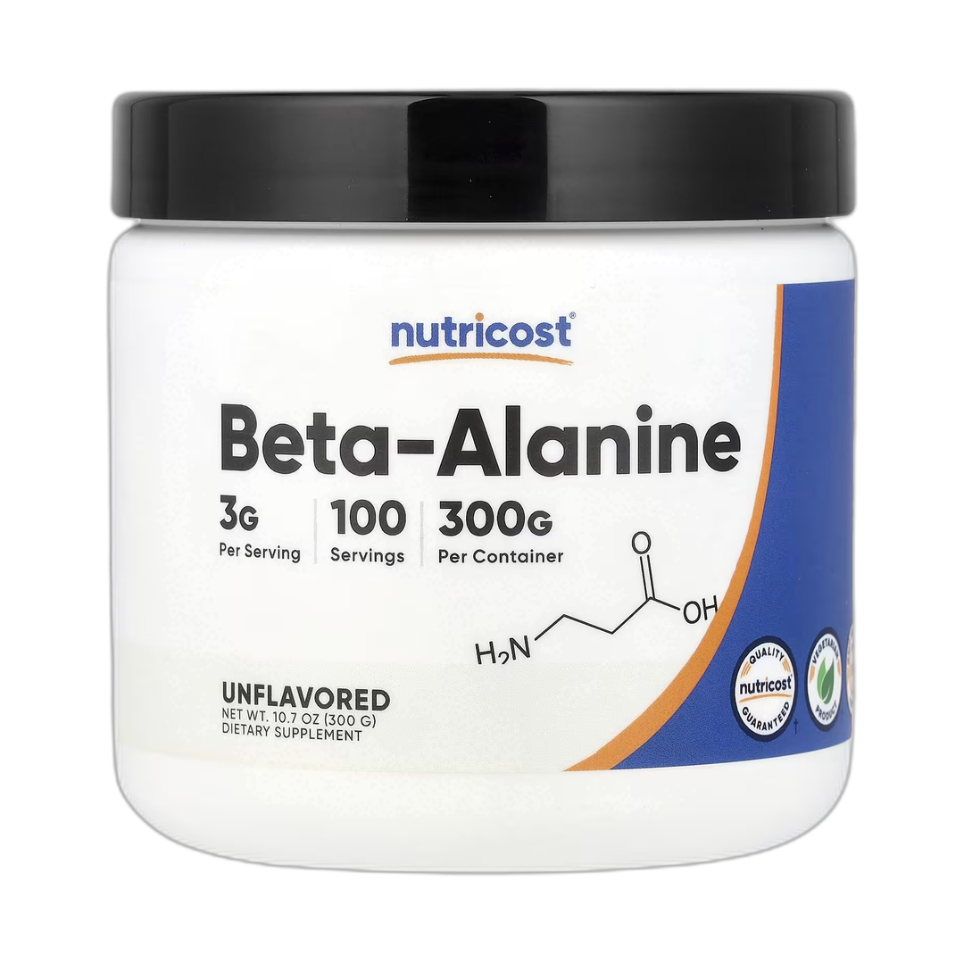 Nutricost, Beta Alanine, Unflavored, 10.7 oz, 300 g front packaging view