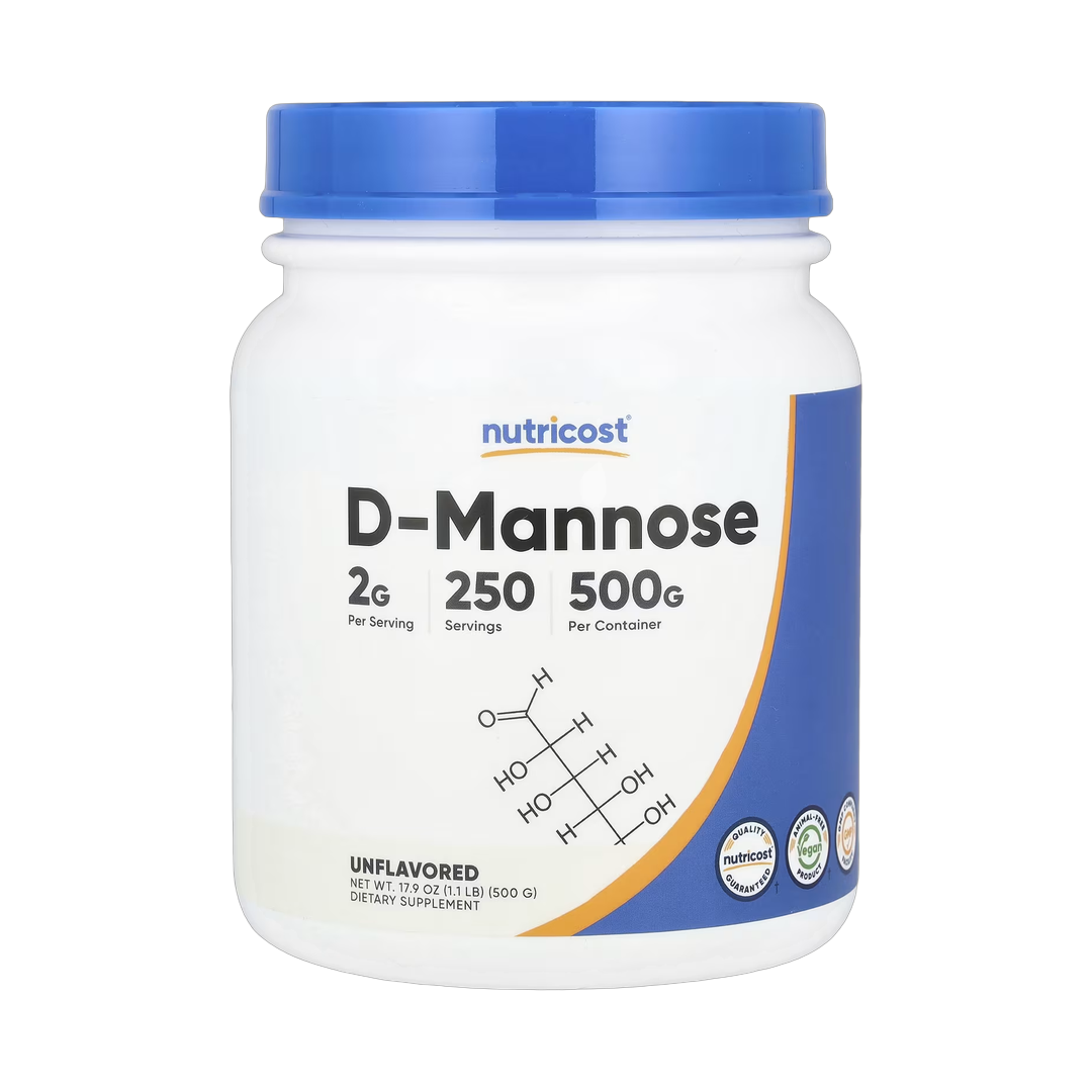 Nutricost, D-Mannose, Unflavored, 17.9 oz, 500 g front packaging view