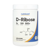 Nutricost, D-Ribose, Unflavored, 17.9 oz, 500 g front packaging view