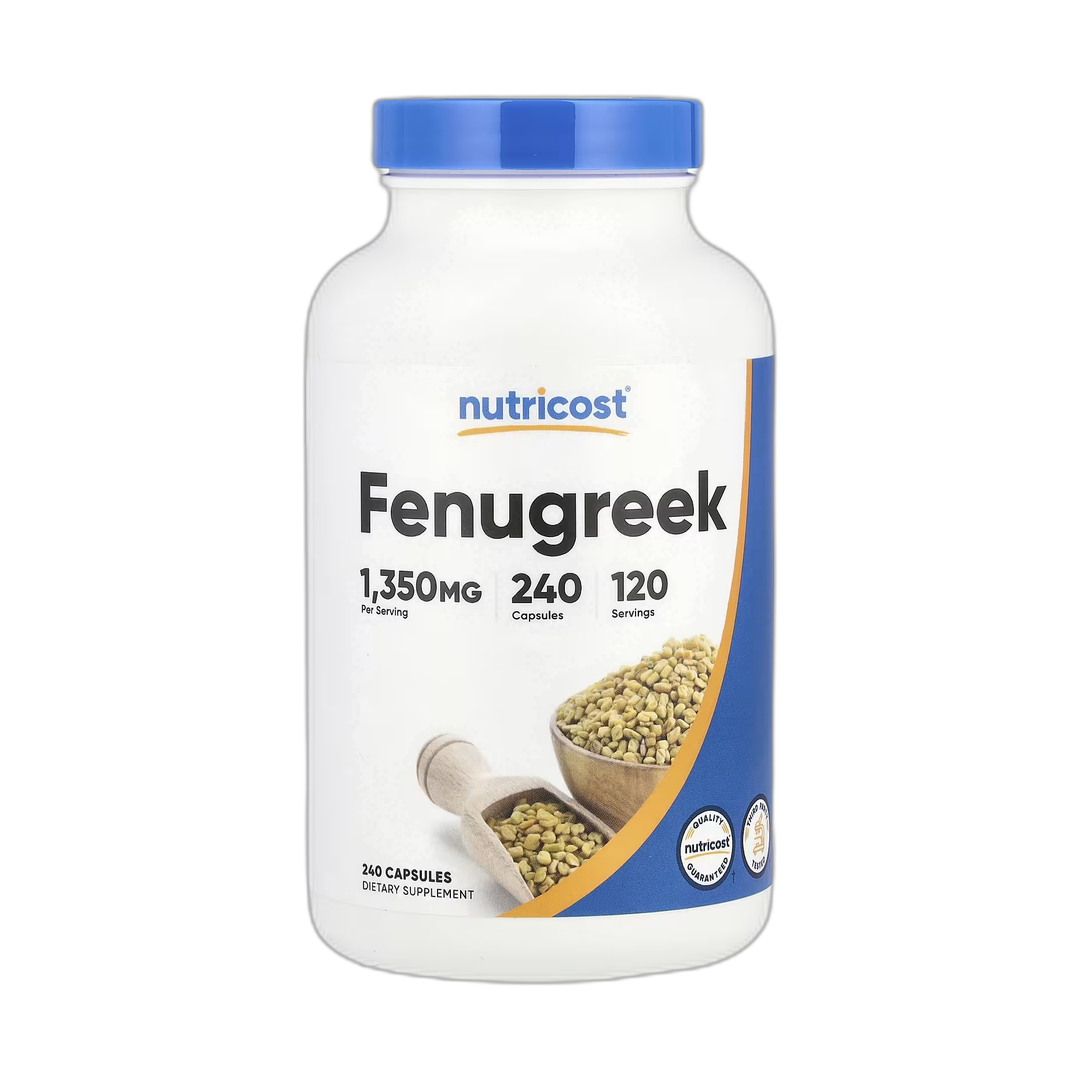 Nutricost, Fenugreek, 240 Capsules front packaging view
