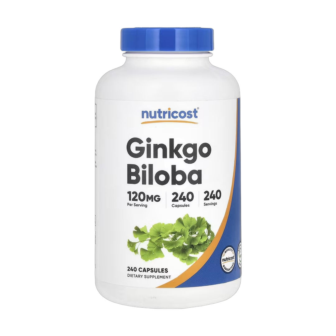 Nutricost, Ginkgo Biloba, 120 mg, 240 Capsules front packaging view