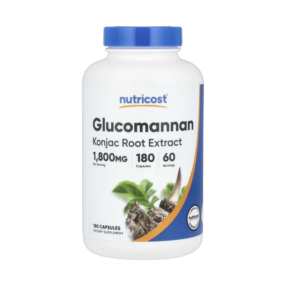 Nutricost, Glucomannan Konjac Root Extract, 180 Capsules front packaging view