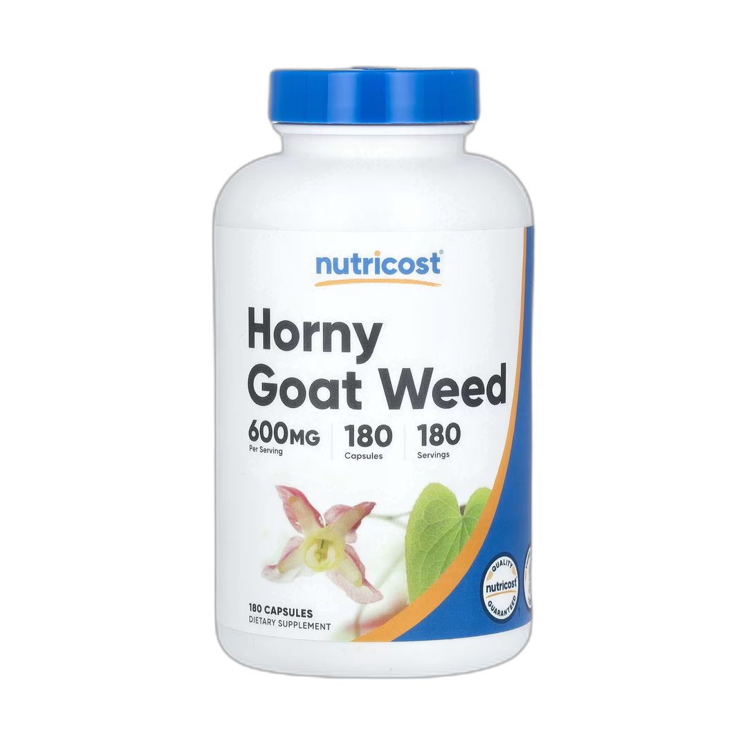 Nutricost, Horny Goat Weed , 600 mg , 180 Capsules front packaging view
