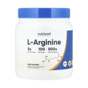 Nutricost, L-Arginine, Unflavored, 17.9 oz, 500 g front packaging view