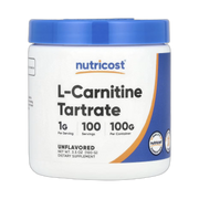 Nutricost, L-Carnitine Tartrate, Unflavored, 3.5 oz, 100 g front packaging view