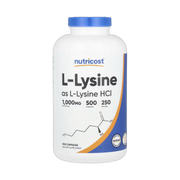 Nutricost, L-Lysine, 500 Capsules front packaging view