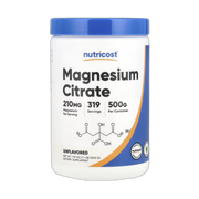 Nutricost, Magnesium Citrate, Unflavored , 210 mg, 17.9 oz, 500 g front packaging view