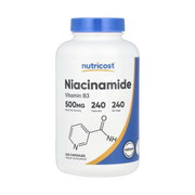 Nutricost, Niacinamide, 500 mg, 240 Capsules front packaging view