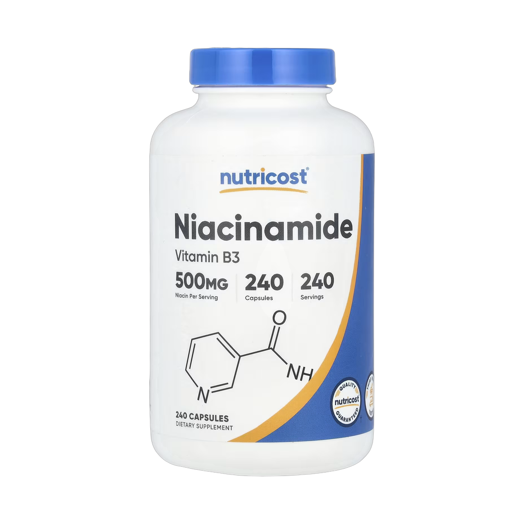 Nutricost, Niacinamide, 500 mg, 240 Capsules front packaging view