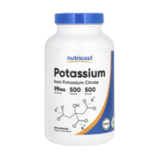 Nutricost, Potassium, 99 mg, 500 Capsules front packaging view