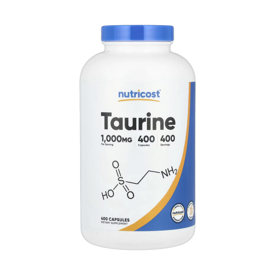 Nutricost, Taurine, 1,000 mg , 400 Capsules front packaging view