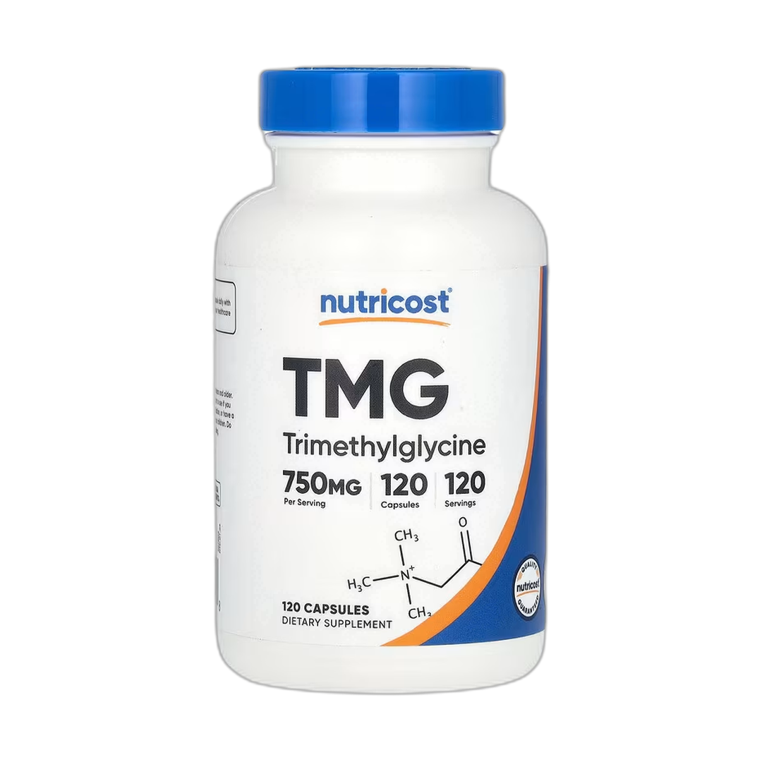 Nutricost, TMG, 750 mg, 120 Capsules front packaging view