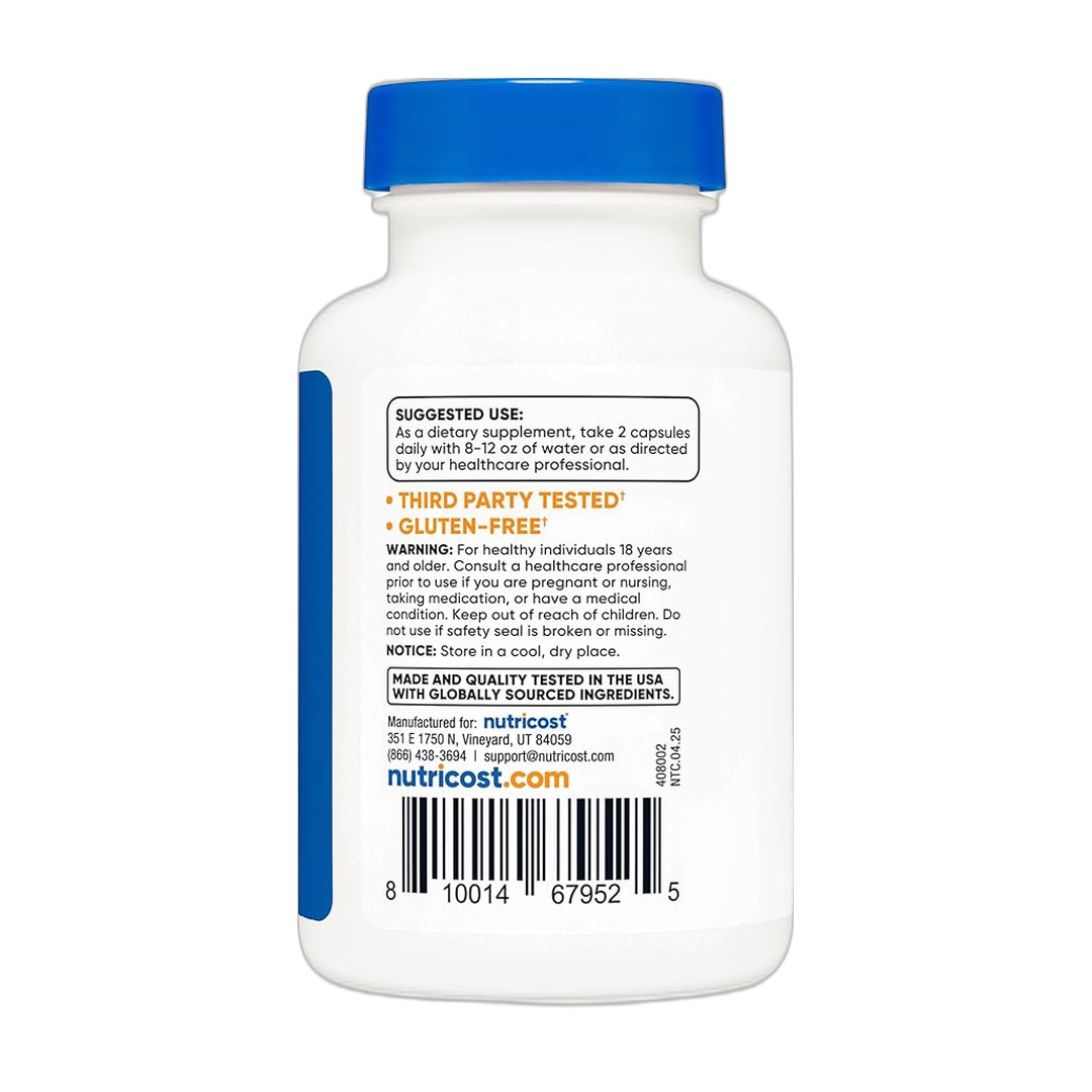 Nutricost, Tongkat Ali, 1,000mg, 60 Capsules packaging side view