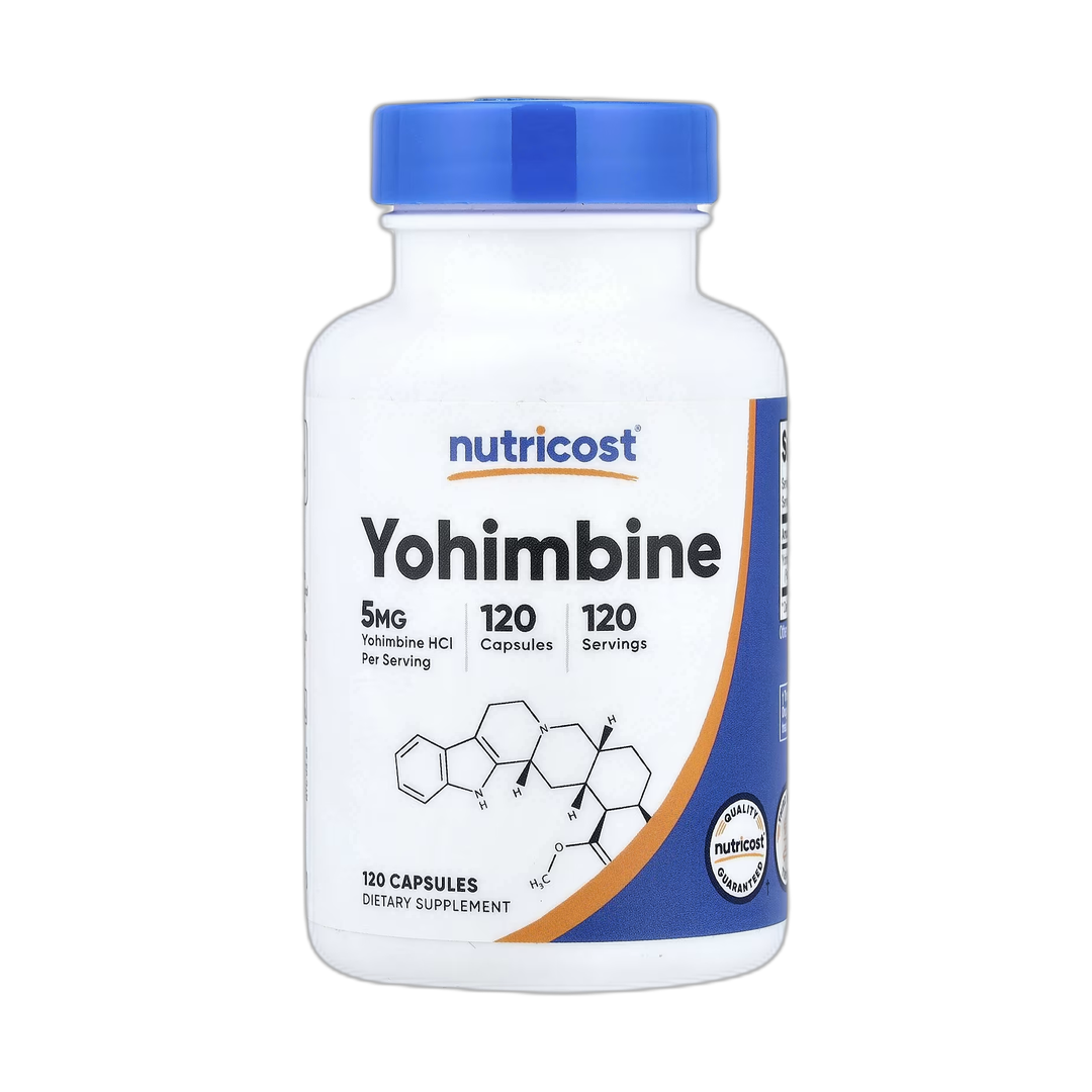 Nutricost, Yohimbine, 5 mg, 120 Capsules front packaging view