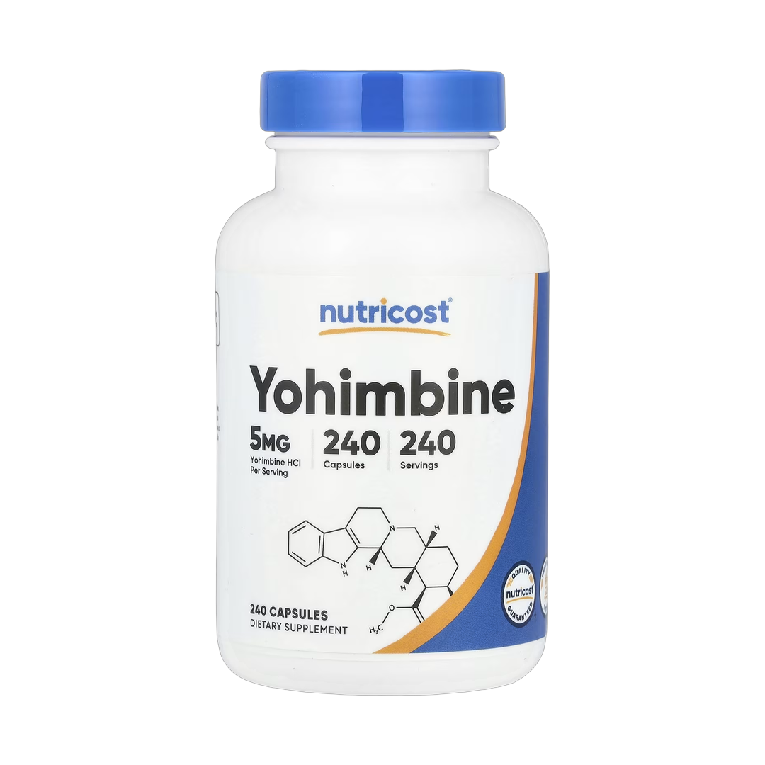 Nutricost, Yohimbine, 5 mg, 240 Capsules front packaging view