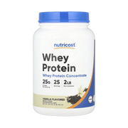 Nutricost, Whey Protein Concentrate, Vanilla, 2 lbs, 907 g front packaging view