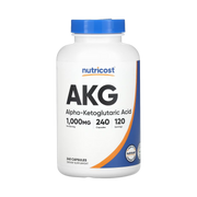 Nutricost, AKG (Alpha-Ketoglutaric Acid), 240 Capsules front packaging view