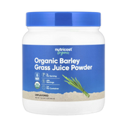 Nutricost, Organic Barley Grass Juice Powder, Unflavored, 16.2 oz, 454 g front packaging view