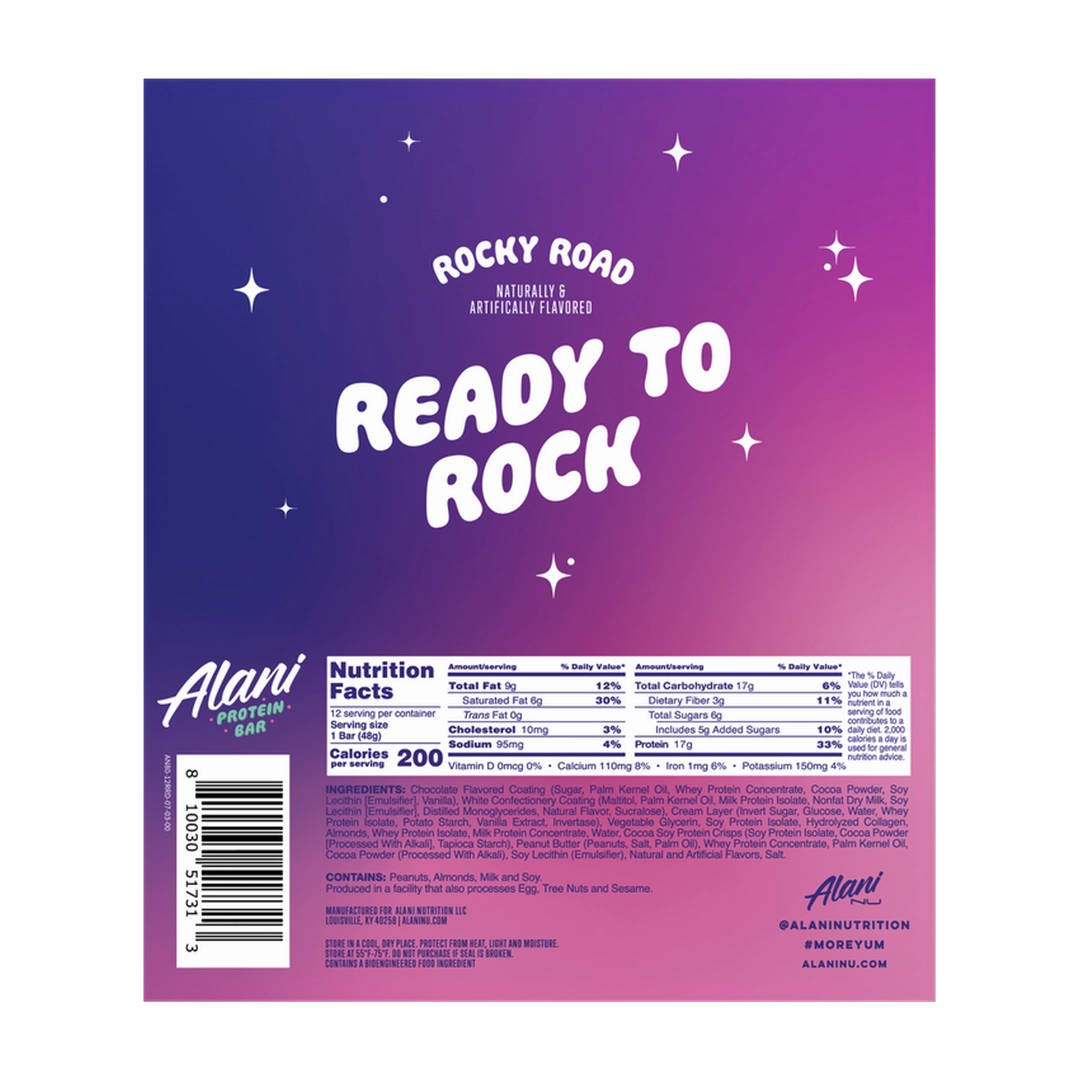 Alani Nu, Protein Bar, Rocky Road, 12 Bars, 1.69 oz (48 g)