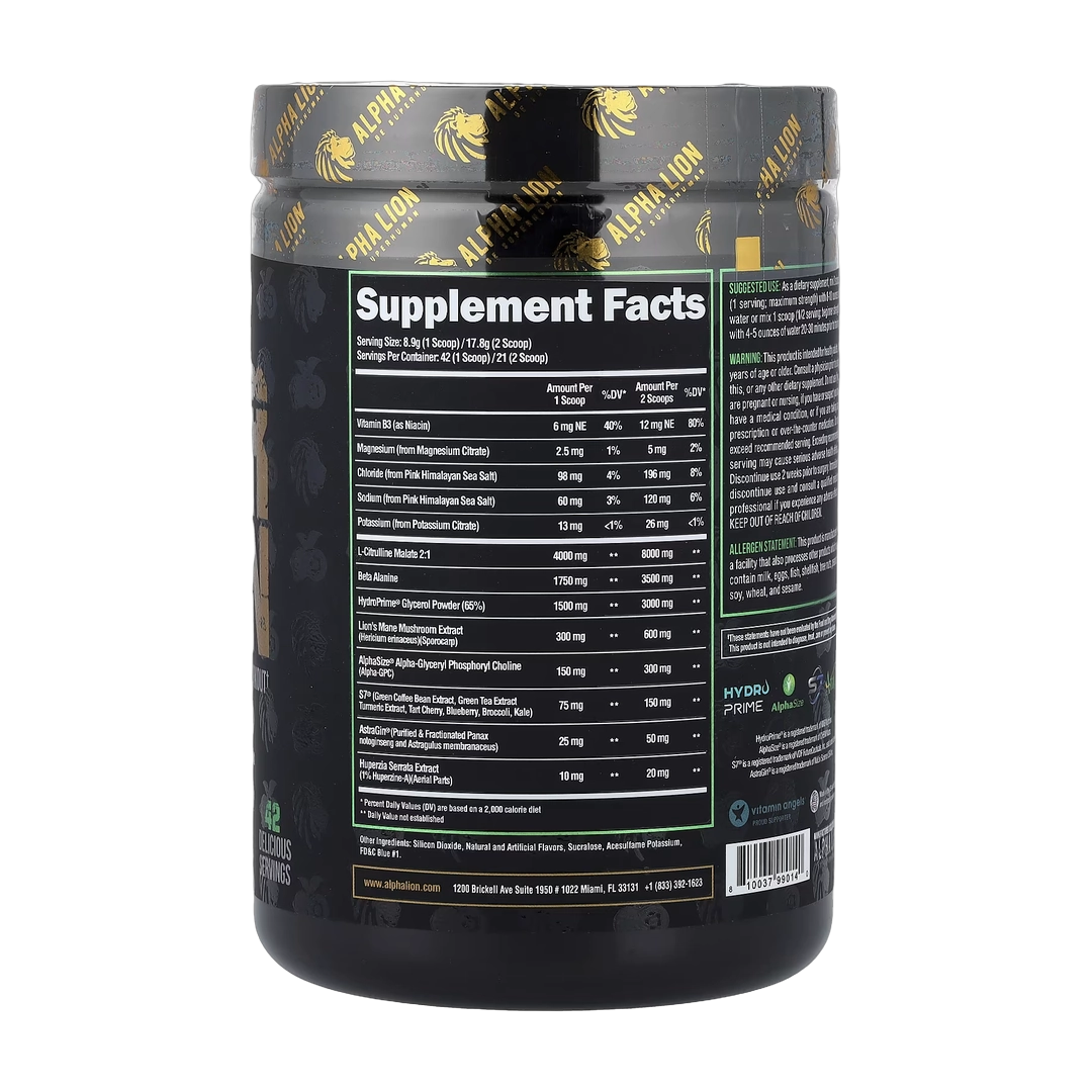 ALPHA LION, SuperHuman Pump, Blue Steel, Blueberry Mojito, 13.18 oz (373 g)