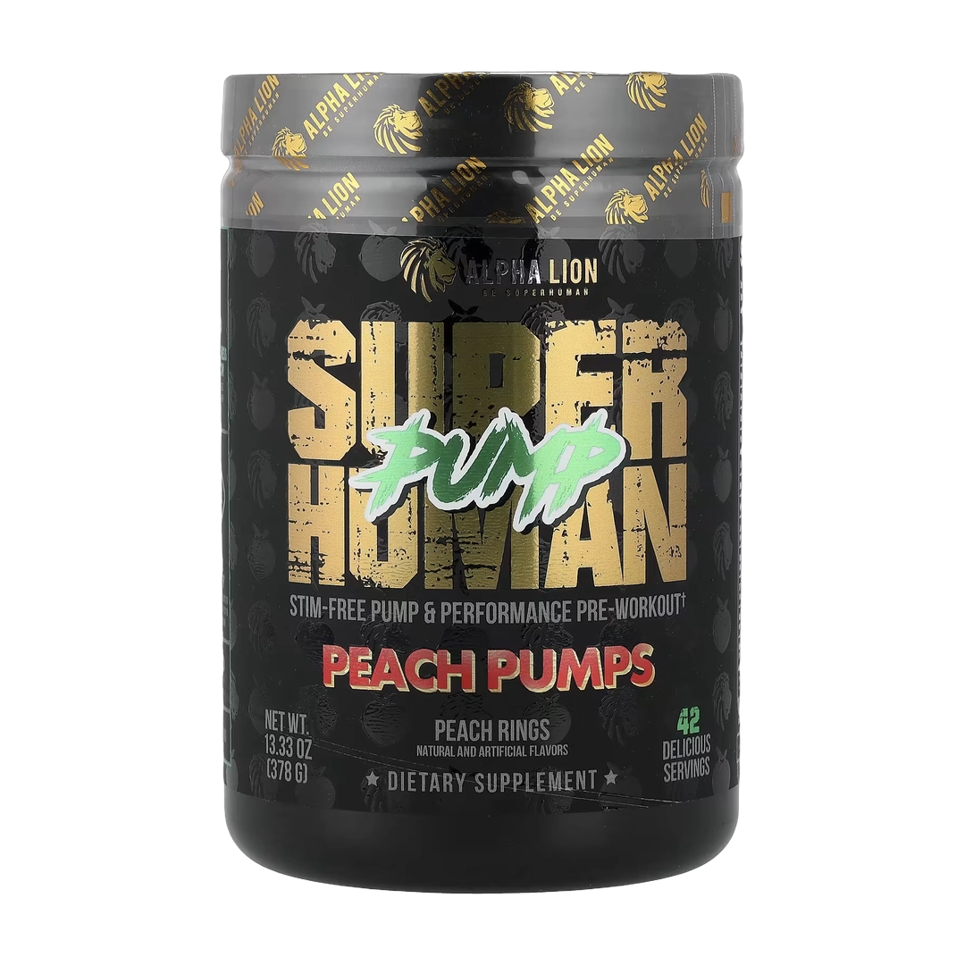 ALPHA LION, SuperHuman Pump, Peach Pumps, Peach Rings, 13.33 oz (378 g)